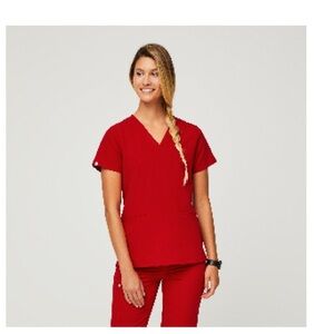 Figs Women’s Winning Red Casma Three-Pocket Scrub Top